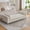 Beige + Polyester, variant on 83.1"Wide Modern Upholstered End of Bed Bench with Armrests, Chenille Chaise Lounge Couch with 2 Bolster Pillows, Daybed with Rubberwood Legs For Living Room,Bedroom,Apartment,Guestroom, Beige
