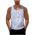 thumbnail image 4 of VBTAPA Mens Hawaiian Tank Top Tropical Summer Floral Beach Tops Sleeveless Casual Aloha T-Shirt Light Blue M, 4 of 7