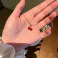 thumbnail image 5 of New Wine Red Cherry Gold Color Pendant Necklace for Women Personality Fashion Necklace Wedding Jewelry Birthday Gifts (Silver Tone,1 pc), 5 of 7