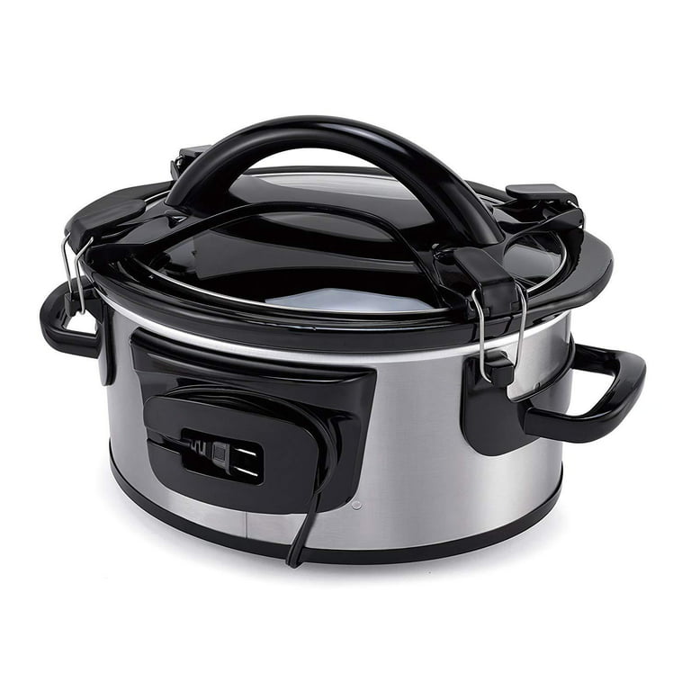 Crock-Pot 6 Quart Cook & Carry Programmable Slow Cooker with Digital Timer,  Stainless Steel (SCCPVL610-SA)