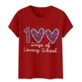 thumbnail image 4 of Tittly T Shirts for Women Spring Tops for Women 100 Days Of School Shirt Women Teacher Tshirts Happy 100th Days Shirt Celebration Appreciation Graphic Tees Tshirts Shirts Red XXL, 4 of 5