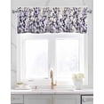 thumbnail image 2 of Blakc Grey Blue Branches Linen Curtain Valance for Bedroom/Bathroom/Kitchen/Office/Living/Dining Room Window,Watercolor Botanical Rustic Abstract Rod Pocket Topper Decorative Cafe Drapes Panel 42x12, 2 of 6