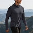 thumbnail image 5 of Betivan Men's Solid Color Long Sleeved Hooded Sun Protection Shirt Drying And Lightweight, 5 of 8