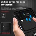thumbnail image 6 of Heavy Duty Armor Case for Samsung Galaxy Z Flip 4, Rugged PC Soft TPU Military Grade Shockproof Metal Magnetic Car Mount Shockproof Cover with Camera Lens Sliding Ring Holder Bracket Case,Black, 6 of 9