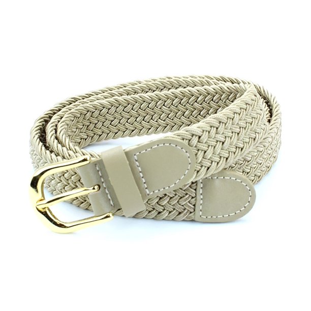 BCB Wear - Women's Braided Elastic Woven Stretch Belt Solid Color Gold ...