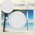 thumbnail image 3 of Ambesonne Ocean Place Mats Set of 4, Exotic Beach Shoreline, Standard Size, Green Blue White, 3 of 6