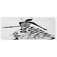 thumbnail image 1 of African Kitchen Mat, Woman Silhouette in Native Fashion Clothes Accessories Drawing, Plush Decorative Kitchen Mat with Non Slip Backing, 47" X 19", Black and White, by Ambesonne, 1 of 1