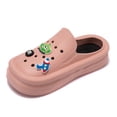thumbnail image 5 of Nuevas zapatillas de verano para mujer, zuecos, bricolaje, bonitas, con plataforma de viento color crema, zapatos informales para el hogar, 5 of 5