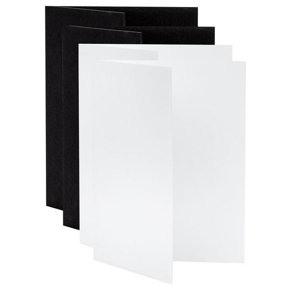 V-FLAT WORLD Tabletop V-Flat Small (18"x12"), 4-Pack, 2-White & 2-Black