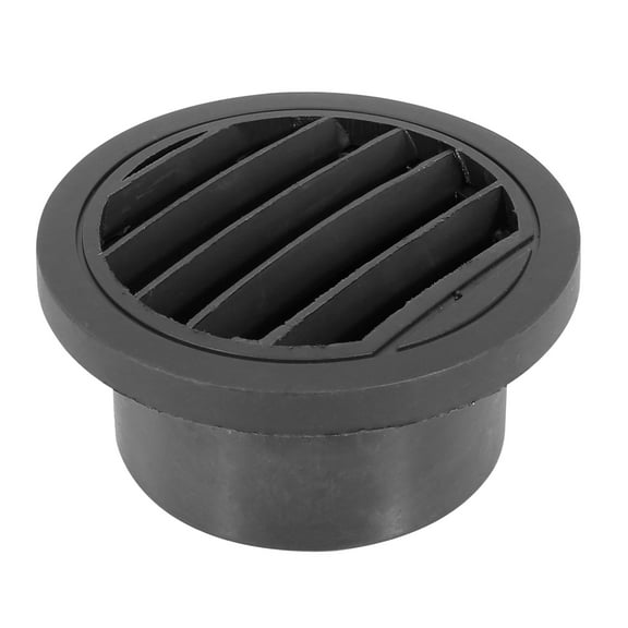 75mm Round Car Heater Ducting Warm Air Vent Outlet 360 Degrees Rotatable Black Plastic