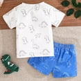 thumbnail image 5 of Toddler Baby Boy Clothes Summer Outfits 2-Piece Animal Print Short Sleeve T-Shirt & Elastic Waist Shorts, Boys Clothing Set 9-12 Months, 5 of 9