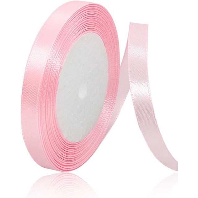 LAICAIW Solid Color Blush Pink Satin Ribbon, 3/8 Inches x 25 Yards Fabric Satin Ribbon for Gift Wrapping, Crafts, Hair Bows Making, Wreath, Wedding Party Decoration and Other Sewing Projects