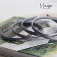 thumbnail image 3 of Motique Accessories Thin Headbands for Women Solid Plastic Satin 4 Pack - Dark Grey, 3 of 5