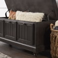 thumbnail image 4 of Weston Home Marin Storage Bench with Linen Seat Cushion, Antique Black Finish, 4 of 9