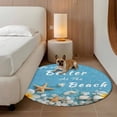 thumbnail image 2 of Sky Blue Coastal Beach Round Area Rug 3.3Ft Washable Circle Rugs for Dining Room Table, Summer Ocean Chic Starfish Flowers Non-Slip Carpet Floor Mats Indoor Outdoor Carpet Runner Aesthetic Home Decor, 2 of 8