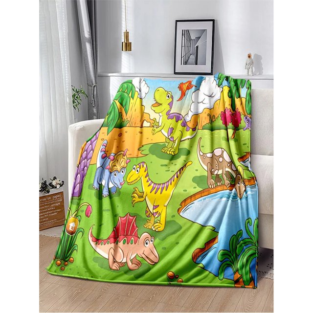 Mantas de franela con estampado 3D de dinosaurio para niños y adultos, ropa de cama cálida para viajes, mantas finas para camas