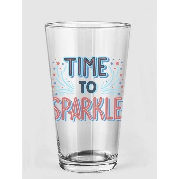 Smartprints Time To Sparkle Fireworks Pint Glass -Image by Shutterstock, 16 oz Transparent Glass