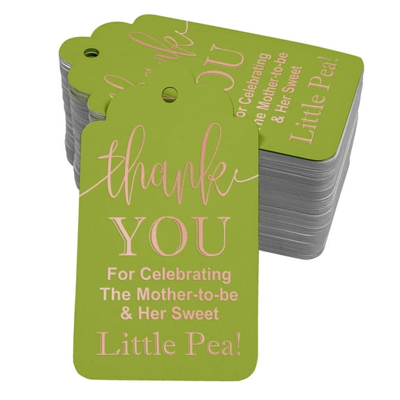 Inkdotpot Pack Of 100 Real Rose Gold Foil Paper Tags ThankYou For Celebrating The Mother To Be Baby Shower Favor Hang Tags