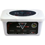 TITAN Deodorizing Body Wash Cloths Tub, Fortified with Tea Tree Oil, 15 XXL Rinse Free Wipes for Hands, Face, Body and Manhood, Titanium Edition Body Armor