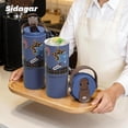 thumbnail image 4 of Sidagar 26 fl oz Stainless Steel Insulated Water Bottle with Handle, Leakproof Straw Lid, Denim Blue, 4 of 10