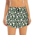thumbnail image 4 of Lsque White Daisies and Bee Printed Women's Running Shorts with Liner Pockets,Elastic Quick Dry Workout Athletic Gym Yoga Shorts,Womens High Waist Shorts-X-Large, 4 of 9