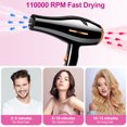 thumbnail image 4 of Morfone Hair Dryer, Professional Negative Ionic Thermo-Control Blow Dryer with Hair Diffuser & Nozzle, Black, 4 of 10