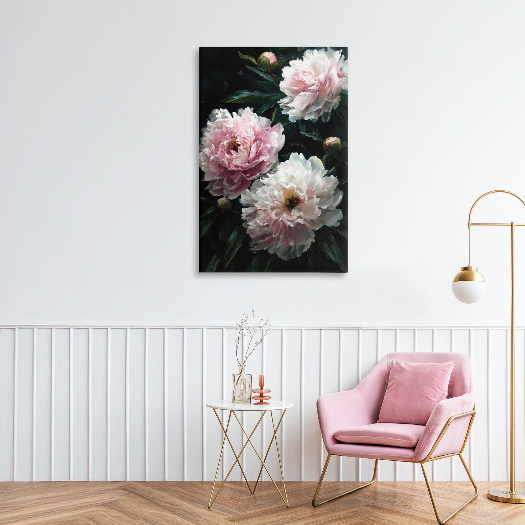 Stupell Industries Soft Pink Peony Garden Canvas Wall Art, design by Petal Prints Design