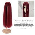 thumbnail image 3 of Perruque Poupée 7 8 Po Cheveux Longs Lisses avec Frange Cuir Chevelu Simulé Soie Haute Température, 3 of 7