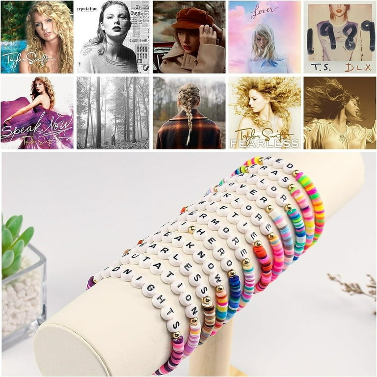 Taylor Swift Merch: Taylor Swift Friendship Bracelets,TS Inspired Bracelets  Set,Taylor Swift Outfit Taylor Merchandise Lover Swiftie Bracelets,  Speaknow Red Evermore ERAS Bracelets,Pack of 12 