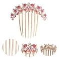 thumbnail image 3 of Unique Bargains 1 Pc Women's Butterfly Rhinestones Side Comb for Parties Pink Alloy, 3 of 4