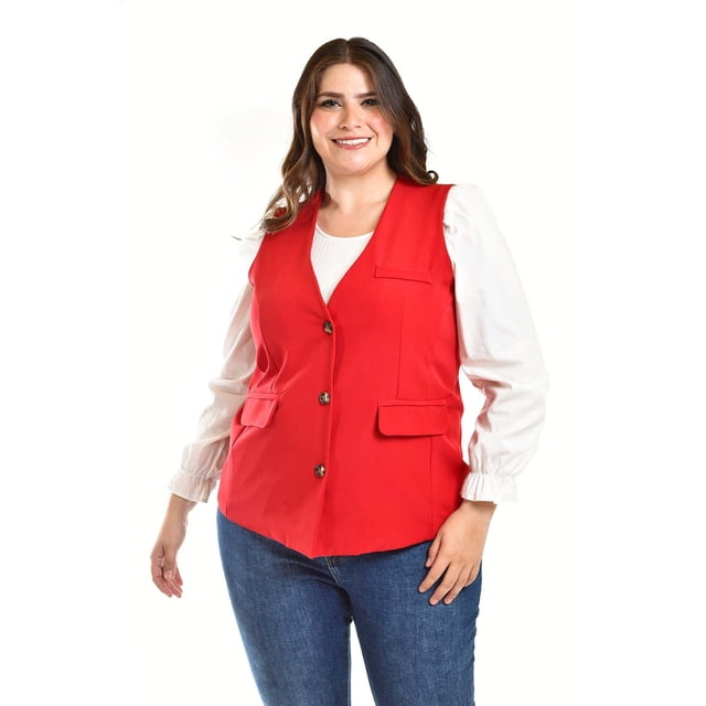 Chaleco de vestir Roman Fashion /Tallas Extras, 2430 (Rojo) rojo 40