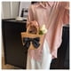 thumbnail image 4 of Xiao Hua Bolso de hombro tejido para mujer, bolso de mano y neceser, elegante bolso de playa de verano, 28 x 11 x 15 cm (caqui)., 4 of 5