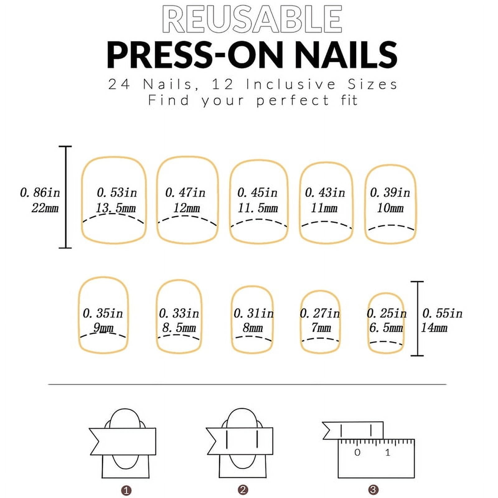 24 PCs Short French Minimalist Stripes with 1 Jelly and 1 Nail File