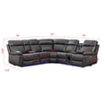 thumbnail image 5 of Hybition Power Reclining Sofa, Grey Faux Leather, L-Shaped with LED Lights, Bluetooth Speakers, Cup Holders, USB Outlets, Storage, 5 of 8