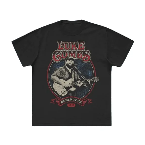 luke combs 2023 world tour T-shirt Cotton Tee Size S-5XL