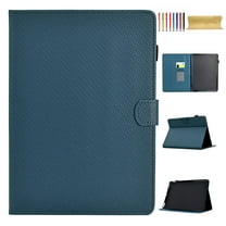 Case for Amazon Kindle Paperwhite 7th Gen 2015/10th Gen 2018, Carbon Fiber Texture PU Leather Multi-Angle Viewing Stand Shockproof Flip Case with Card Slots Magnetic Clasp, Darkblue