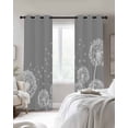 thumbnail image 2 of White Dandelion Blackout Curtains for Bedroom 45 Inch Length 2 Panels Set, Spring Plants Flowers Vintage Gray Thermal Insulated Energy Saving Window Treatment Curtains Blackout Drapes 52"x45", 2 of 8