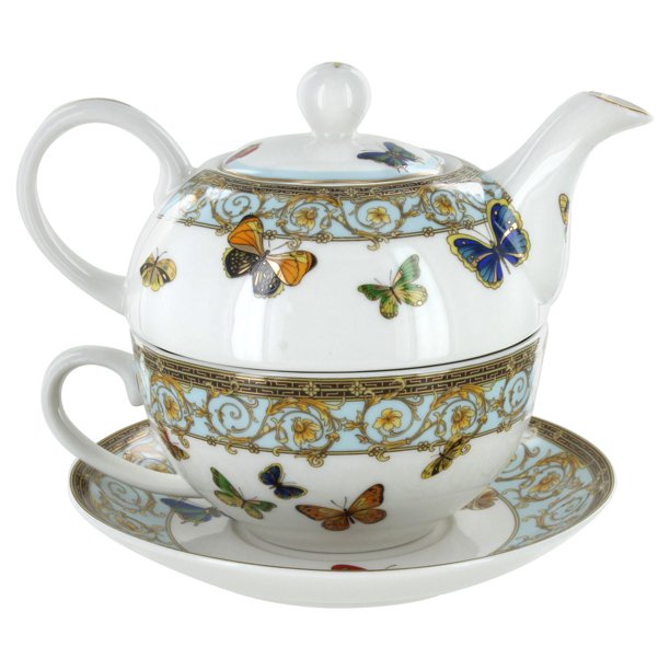 Blue Butterfly 4 Pieces Tea For One Set