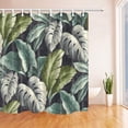 thumbnail image 1 of ABPHQTO Cortina de ducha de baño de tela de poliéster con hojas tropicales de acuarela perezosa decoración de plantas rústicas 160x180 cm, 1 of 1