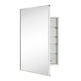 thumbnail image 2 of 24'' x 30'' Polished Nickel Recessed and Surface Mount Bathroom nickel Medicine Cabinet with Mirror Square Cornered Metal Framed Rounded Rectangle Medicine Cabinet Mirror, 2 of 8