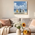 thumbnail image 6 of Canvas Wall Art Puppy Beach Canvas Art Print Watercolor Summer Dogs Sea Beach Sky Pictures Wall Decor for Living Room Bedroom Artwork Decorations Stretched Framed Ready to Hang 8"x8", 6 of 9