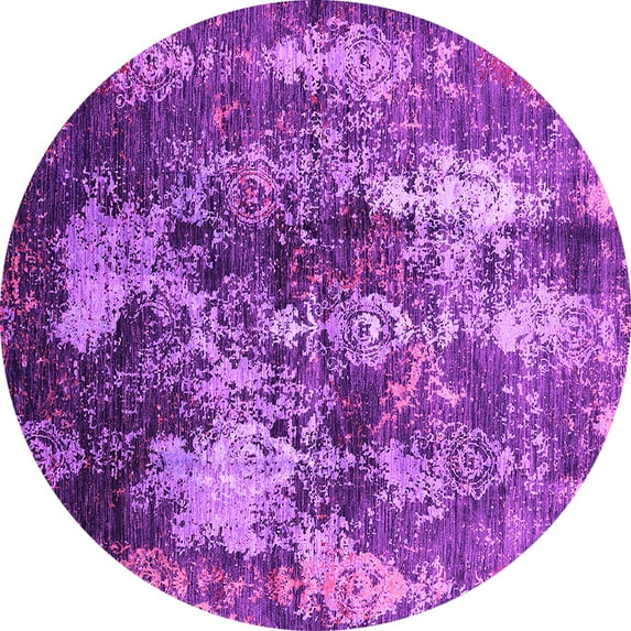 Ahgly Company Indoor Round Oriental Pink Industrial Area Rugs, 7' Round