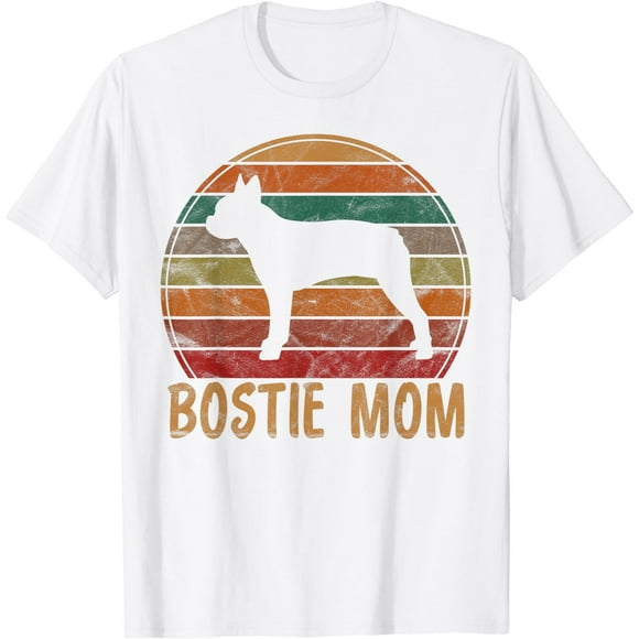 Retro Boston Terrier Mom Dog Mother Pet Bostie Mama T-Shirt