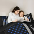 thumbnail image 5 of Homewish Lacrosse Sport Game Queen Comforter Set,American Flage Pattern Bedding Sets,Gray Blue Black Bedding Comforter Set For Boys Teens,Luxury Bedroom Decor Reversible,3pcs, 5 of 8