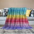 thumbnail image 2 of WERPE  Rainbow Sherpa Blanket Colors Smooth Soft Blanket for Sofa Chair Bed Office Travelling Camping for Kids Adults  White, 2 of 6