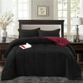 thumbnail image 1 of Unique Home Alternative 2pc Goose Down Clearance Comforter Soft Premium Color Duvet Covers Comforter Set (Twin, Black), 1 of 6