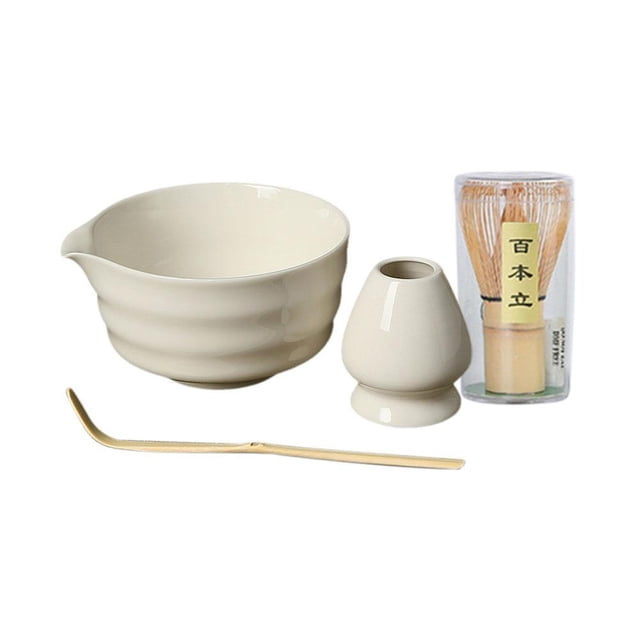 Matcha Set, Japanese Matcha Whisk Brush Set Includes Matcha Bowl with Spout, Matcha Whisk Set, Ceramic Tea Bowl, Matcha Bowl Set,Matcha Bowl and Whisk Set for Tea Lovers