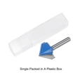 thumbnail image 3 of Broca de router de 1/4" de vástago, 1" de diámetro, fresadora de extremo en V de 90 grados con borde de carburo, azul, 3 of 5