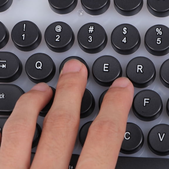 BESTYASH USB Wired Glowing Keyboard in Black for Computers, Phones, and Tablets