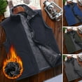 thumbnail image 1 of Men's Full-Zip Lightweight Polar Fleece Vest Outerwear with Pockets Warm Winter Sleeveless Jacket Casual, 1 of 8